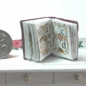 Calligraphy Book Miniature Antique 1500s Style Dollhouse Library Gift, Rare 1:12 Scale Book, Dollhouse Miniature, AU SHIPPING