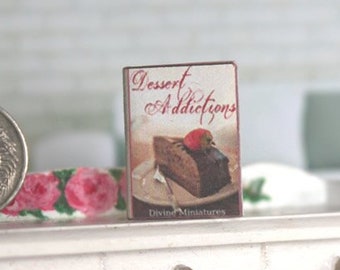 Dollhouse Miniature Cookbook  "Dessert Addictions" 1/12 scale Tiny sweets book  AU POSTAGE