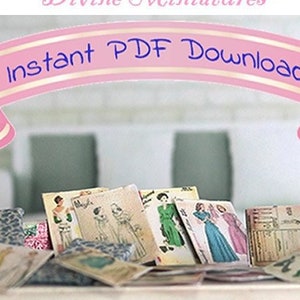 Vintage 1940&#39;s Sewing Pattern Sleeves, 1/12 Scale Sewing Pattern Sleeves Decor for Dolls & Miniatures, Instant DIY Download