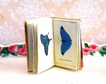 Vintage Butterflies, Miniature Book, 1/12 Scale, Dollhouse Miniature, Butterfly Dollhouse Book, Booklover Gift, Lepidoptera, AU SHIPPING