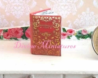 Mansfield Park, Jane Austen Miniature Book,  1/12 Scale, Dollhouse Miniature, Dollhouse Book, Book Lover Gift, AU SHIPPING