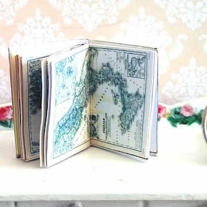 Atlas der Antike, Vintage Atlas, Miniaturbuch, 1/12 Maßstab, Puppenhaus Minidollhouse Map Bookature, , AU VERSAND