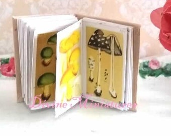 Dollshouse British Fungi 1:12 Scale Miniature Plant Book, Vintage Beige Cover US POSTAGE