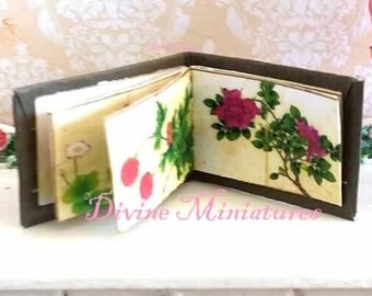 Flowers and Butterflies Dollhouse Book, 1/12 Scale Miniature Art Album, AU SHIPPING