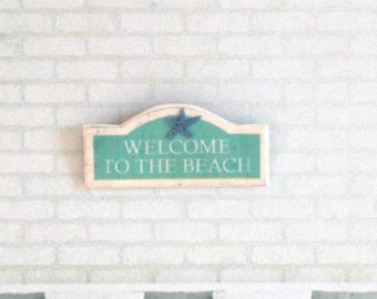 Dollshouse Welcome to the Beach 1/12 Scale, Teal Starfish Wall Decor, US POSTAGE