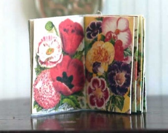 Garden Miniature Vintage Flower Seed Catalogue #1 1/12 Scale Dollhouse Book AU POSTAGE