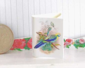 Australischer Vogel Kartendrucke Set 1/12 Vintage Miniatur Kunst Puppenhaus Dekor AU POSTAGE