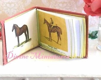 Mini Album Horse Book Victorian Dollhouse 12th scale  Miniature Books US postage