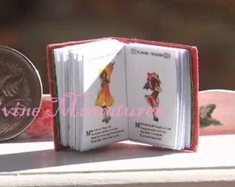 Printable Mini Book - Flower Children, 1:12 Scale DIY Dollhouse Miniature Books