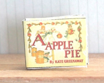 Miniature Alphabet Book, A Apple Pie " 1/12 Scale, Dollhouse Miniature, Dollhouse Book, Miniature Childrens Book, Childs Book, AU SHIPPING