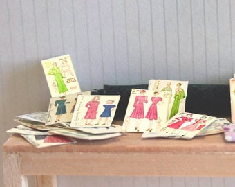 Vintage 1930s Miniature Sewing Pattern Envelopes 1/12 Scale, US Postage