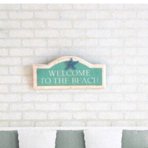 Dollhouse Print, Welcome to the Beach, 1:12 Scale, Miniature Dollhouse Print, Beach Print, Miniature Sign, Dollhouse Sign, AU SHIPPING