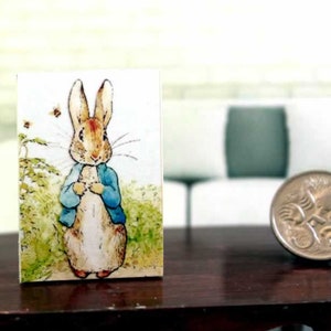 Miniature Peter Rabbit Print 1/12 Scale, Beatrix Potter,  Dollhouse Miniature Print, Dollhouse Print, Tiny Print, Nursery Print, AU SHIPPING