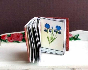 Plants and Flowers Miniature book, 1:12 scale bookshelf decor , AU SHIPPING