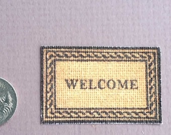 Dollhouse Tiny Welcome Mat, 1:12 Scale Rug, Front Door Decor,  AU POSTAGE