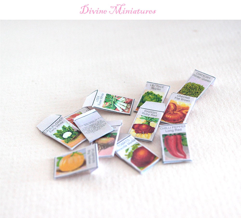Miniature Printable Tiny Seed Packets 1/12 Scale DIY Dollhouse Kit - Etsy