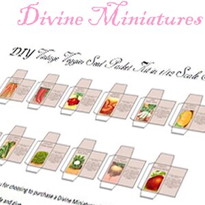 Miniature Printable Tiny Seed Packets 1/12 Scale DIY Dollhouse Kit - Etsy
