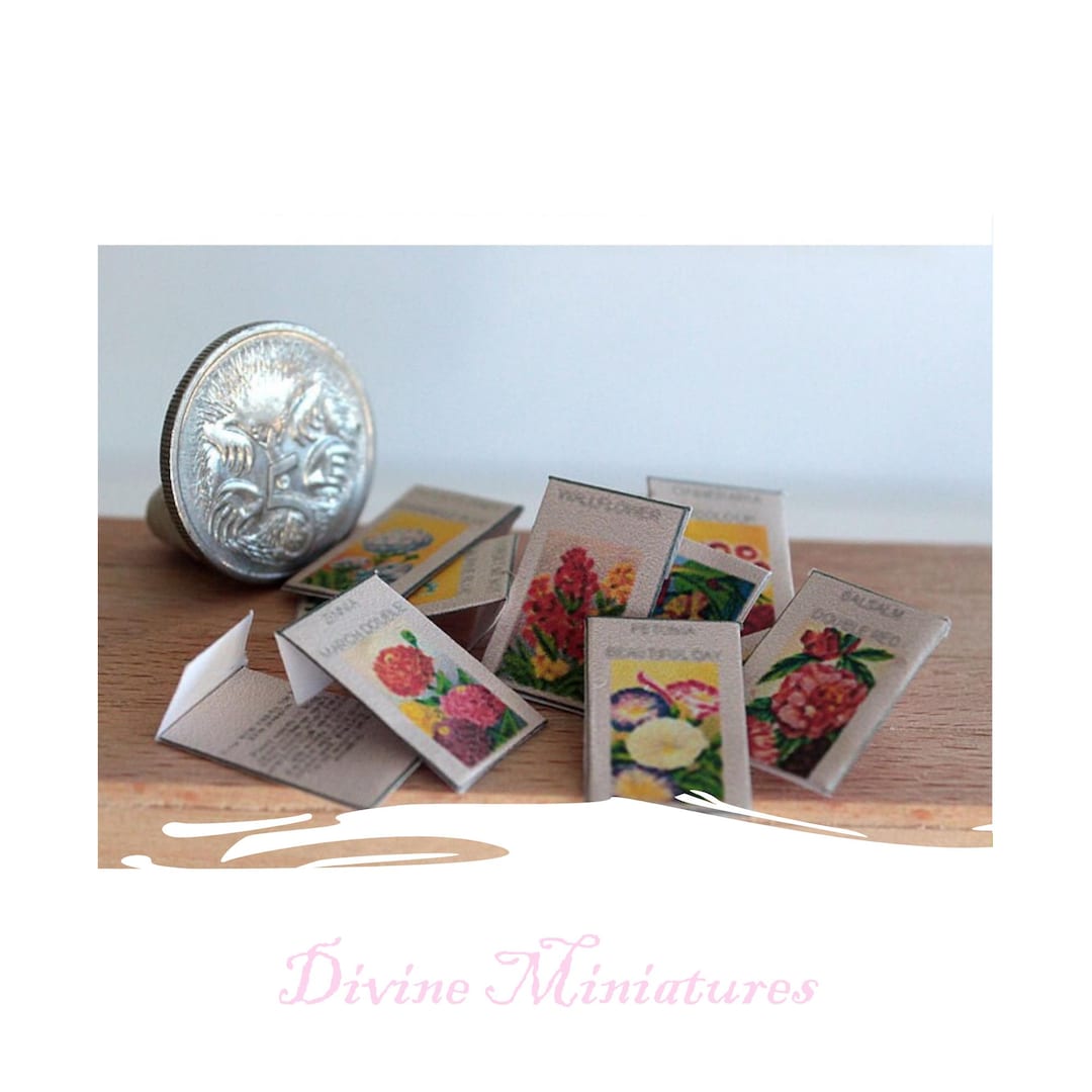Miniature Vintage Seed Packets for Dollhouse Gardening Tiny 1-12 Scale ...