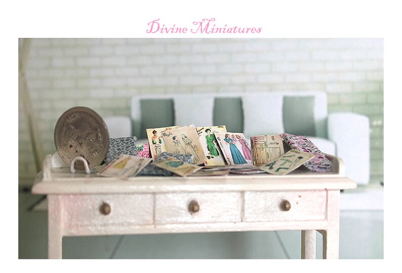 Dollhouse Printable Sewing Pattern Sleeves 1:12 Scale Instant Download image 2
