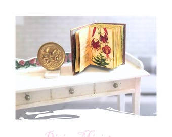 Volumen 2. El repositorio del botánico, libro botánico antiguo en miniatura para casa de muñecas a escala 1:12, envío a Australia.