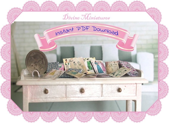 Dollhouse Printable Sewing Pattern Sleeves 1:12 Scale Instant Download