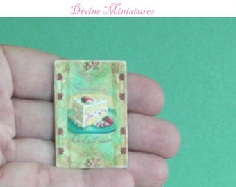 Dollhouse Kitchen Miniature Vintage Print 1:12 Scale French Cafe Decor AU POSTAGE