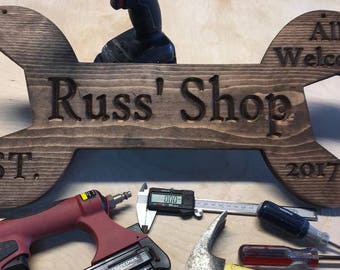 Garage Custom Name Sign- Shop Name- Your Name-Logo----
