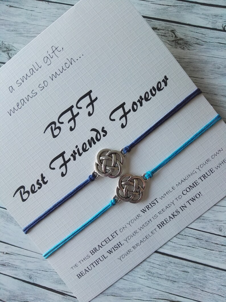 Best Friends Gift Cotton Wax Cord BFF Gift BFF Bracelets Friendship Bracelet Infinity Circle Wish Bracelet Celtic Infinity Knot
