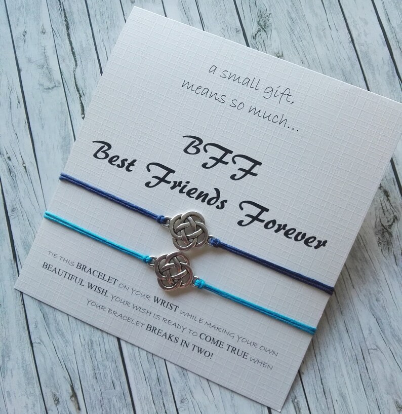 Best Friends Gift Cotton Wax Cord BFF Gift BFF Bracelets Friendship Bracelet Infinity Circle Wish Bracelet Celtic Infinity Knot