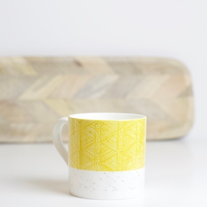 Sgraffito Orange Sand Bone China Mug