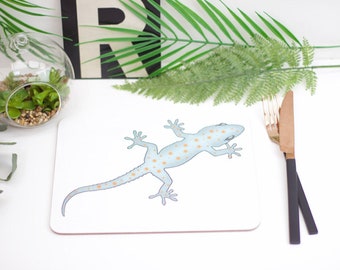 Gecko lizzard drawing melamine and cork backed placemat