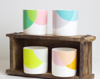 Set of Dip Bone China Mugs  |  Colour Pop Mugs