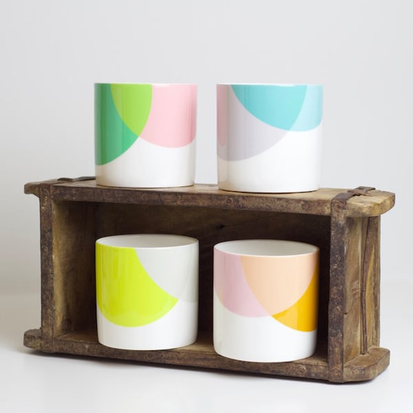 Set of Dip Bone China Mugs  |  Colour Pop Mugs