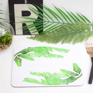 Tropical Banana plant leaf melamine and cork backed placemat