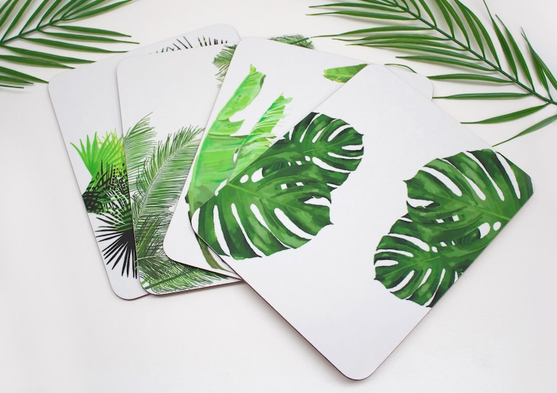 Tropical Cabbage Plant Leaf Melamine and Cork Backed Placemat Etsy