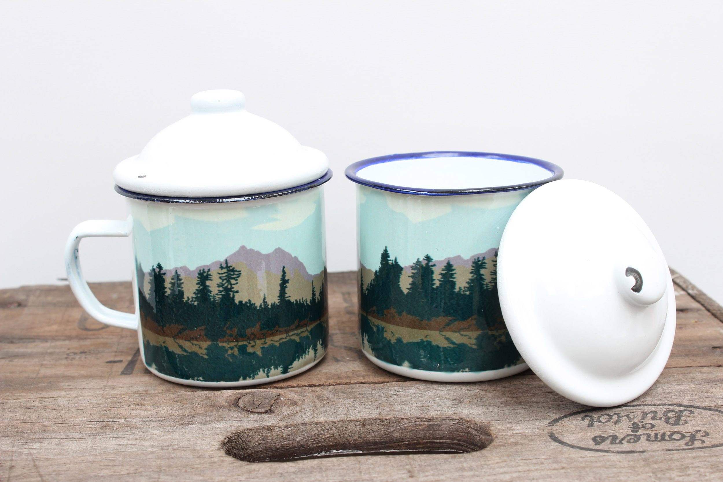 Mug en Émail Du Lac et de La Forêt | Mug Extérieur Émail