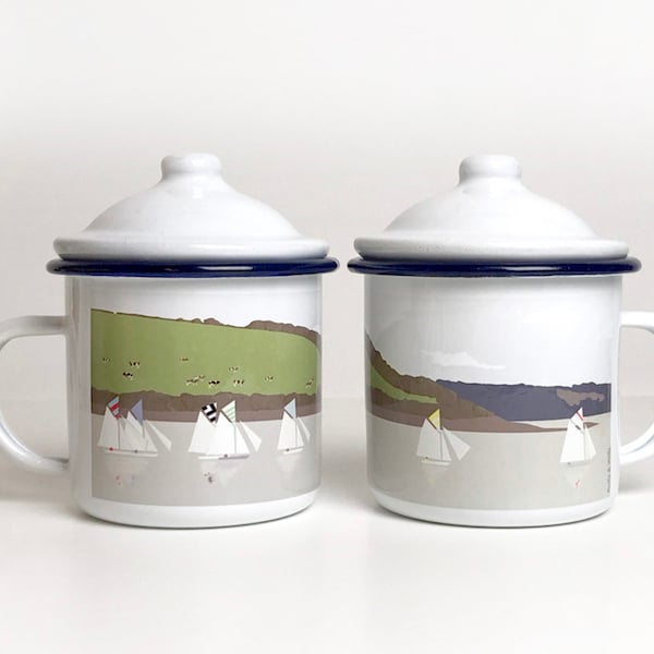 Sailing Boat Enamel Mug  |  Outdoor Mug  |  Enamel Mug