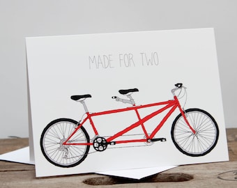Tandem Bike Made for Two Card