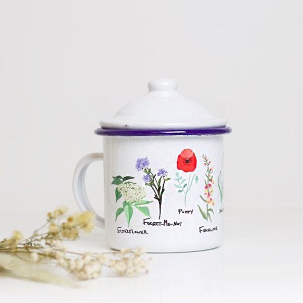 Wild Flowers Enamel Mug