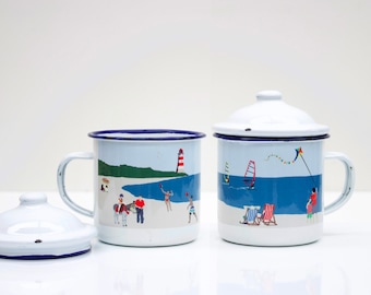 Beach Enamel Mug  |  Outdoor Mug  |  Camping Mug