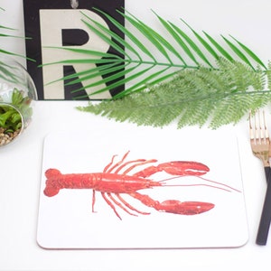 Lobster drawing mealmine and cork placemat