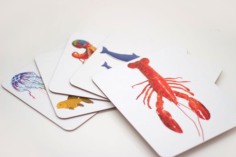 Octopus Squirting Ink Drawing Melamine and Cork Backed Etsy UK