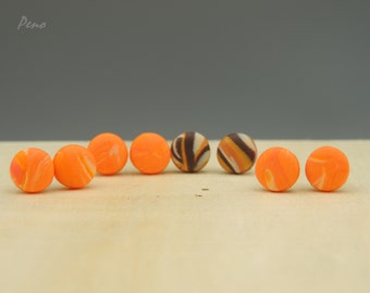 Orange mini earrings, stud earrings for women, unique earrings, small earrings, tiny earrings, polymer clay earrings, everyday earrings
