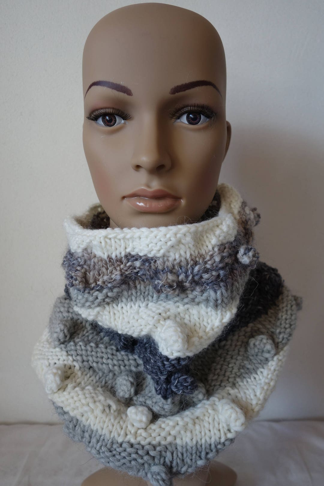 A Quirky Handknitted Cowl Neckwarmer or Scarf in Alpaca Etsy