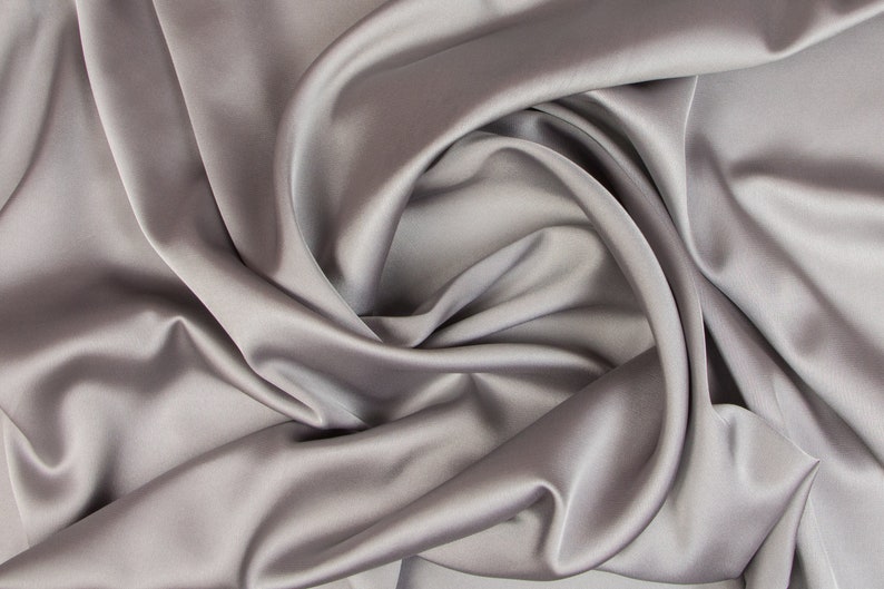 Grey Silk Fabric by the Yard 29 Taupe Satin Fabric Steel Etsy