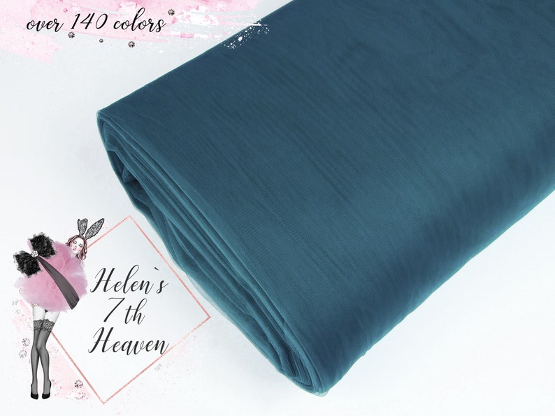 #45 Soft Tulle Fabric Blue Tulle by the Roll DARK TEAL Tulle Blue Tulle by the Bolt Tulle Skirt Material Wholesale Greenish Blue Tulle