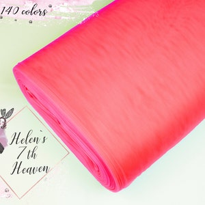 NEON CORAL Soft & Extra Wide (3m/118") Tulle by the Bolt #99 Neon Pink Tulle Fabric, Wholesale Tulle by the Roll, Vivid Pink Tulle Skirt DIY