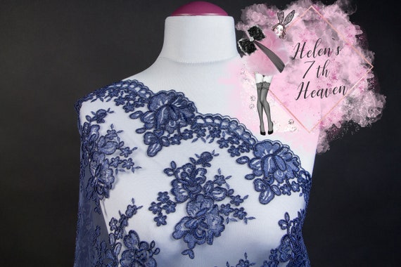 midnight blue lace fabric