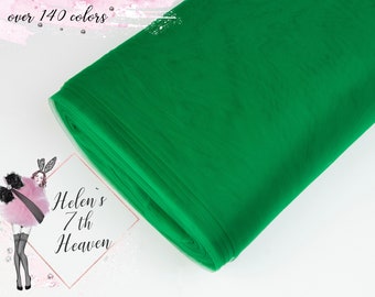 Luxury Tulle Fabric #18 GREEN Tulle Bolt, Matte Tulle Roll, Soft Tulle by the Roll, Extra Wide (3m/ 118") Bright Green Tulle, Illusion Mesh