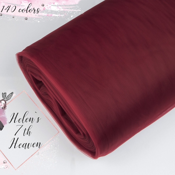 WINE Red Tulle Bolt #50, Wholesale Bordeaux Tulle, MAROON Tulle Fabric by Roll, Wedding Tulle Decor, Marsala Bridesmaid Tutu Skirt and Dress